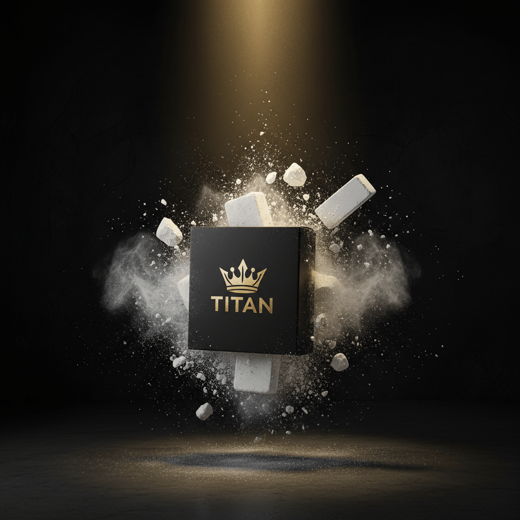 TITAN Pro Gym Chalk Magnesium Carbonate 8-Block Set Black & Gold