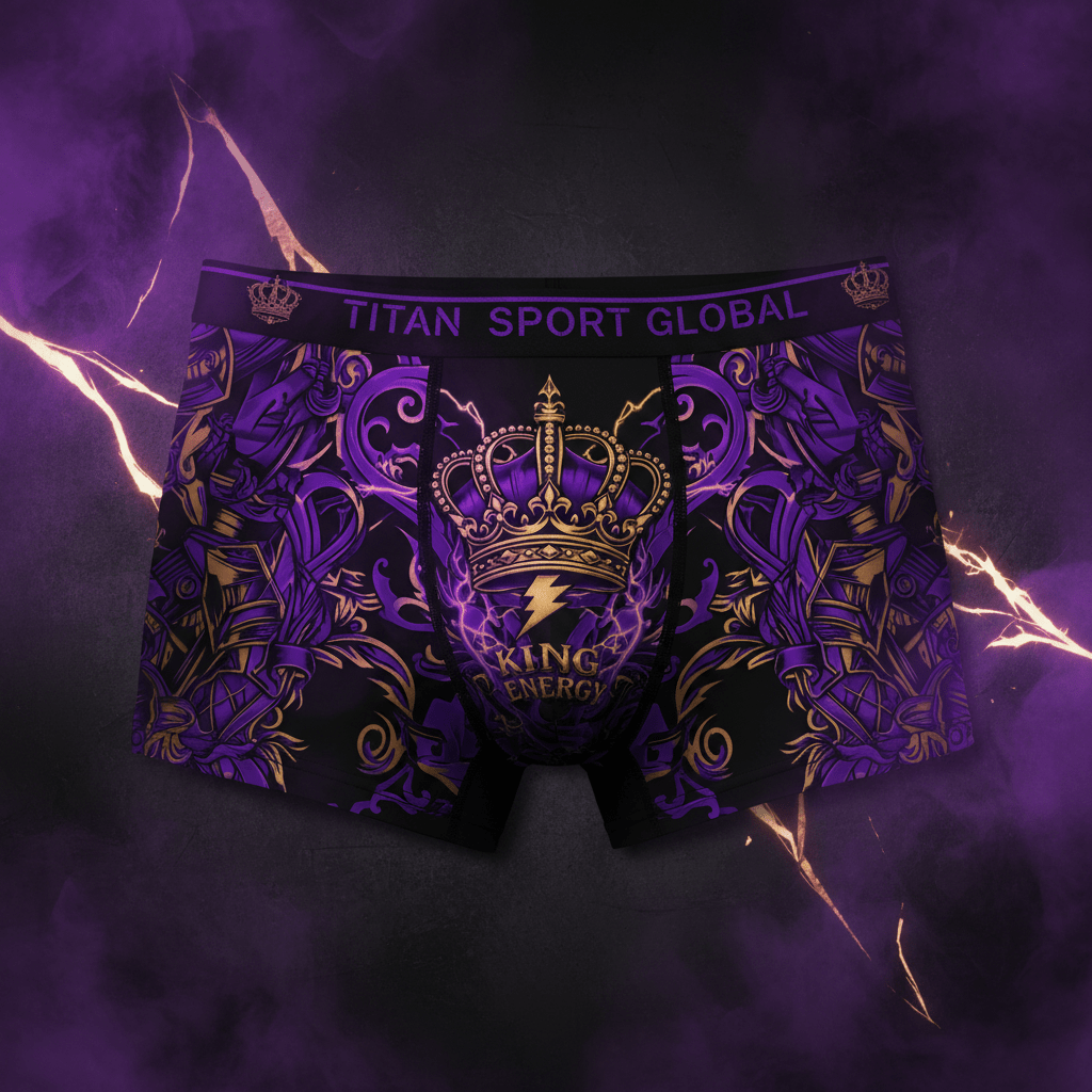 TITAN Men's Boxer Briefs Crown Edition Electric Purple Gold