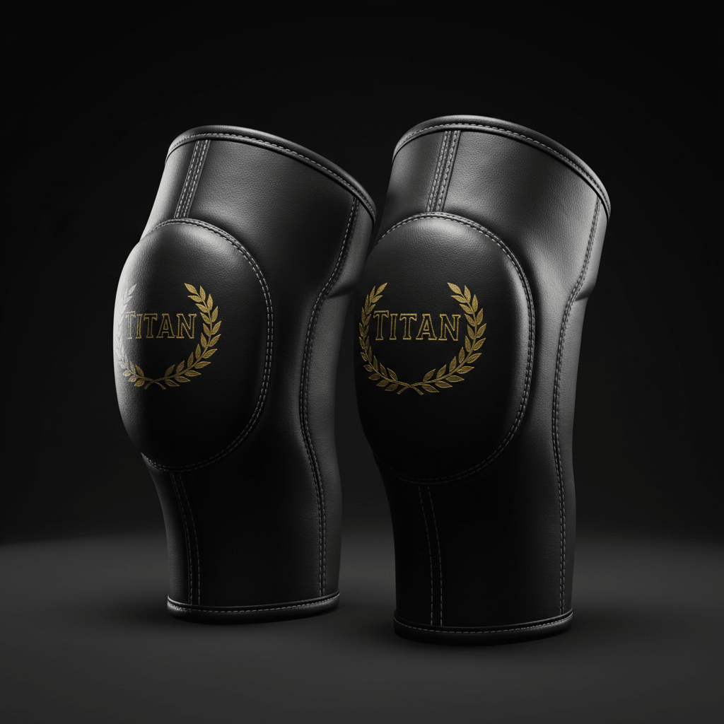 TITAN Knee Sleeves - 1940 Heritage premium black neoprene with gold TITAN logo