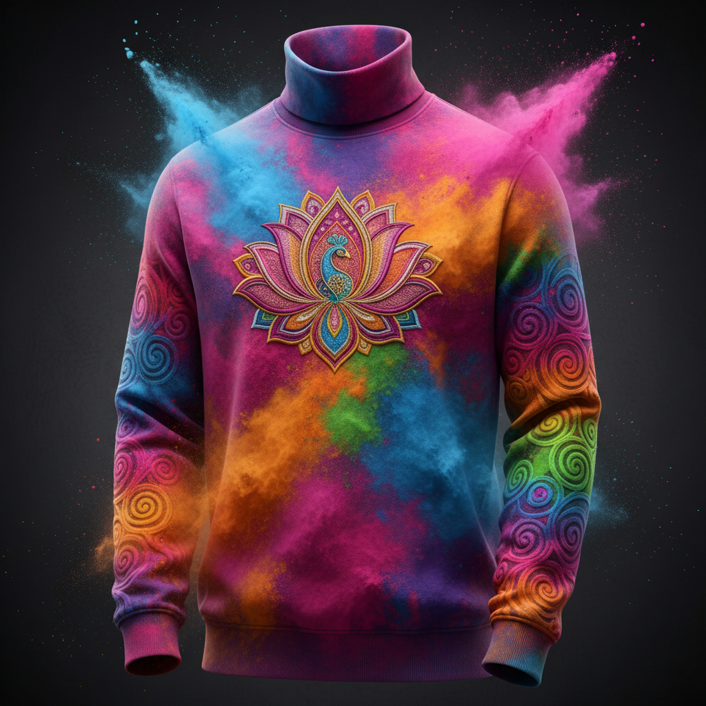 TITAN Indian Holi Festival Crewneck Turtleneck — Rang Edition