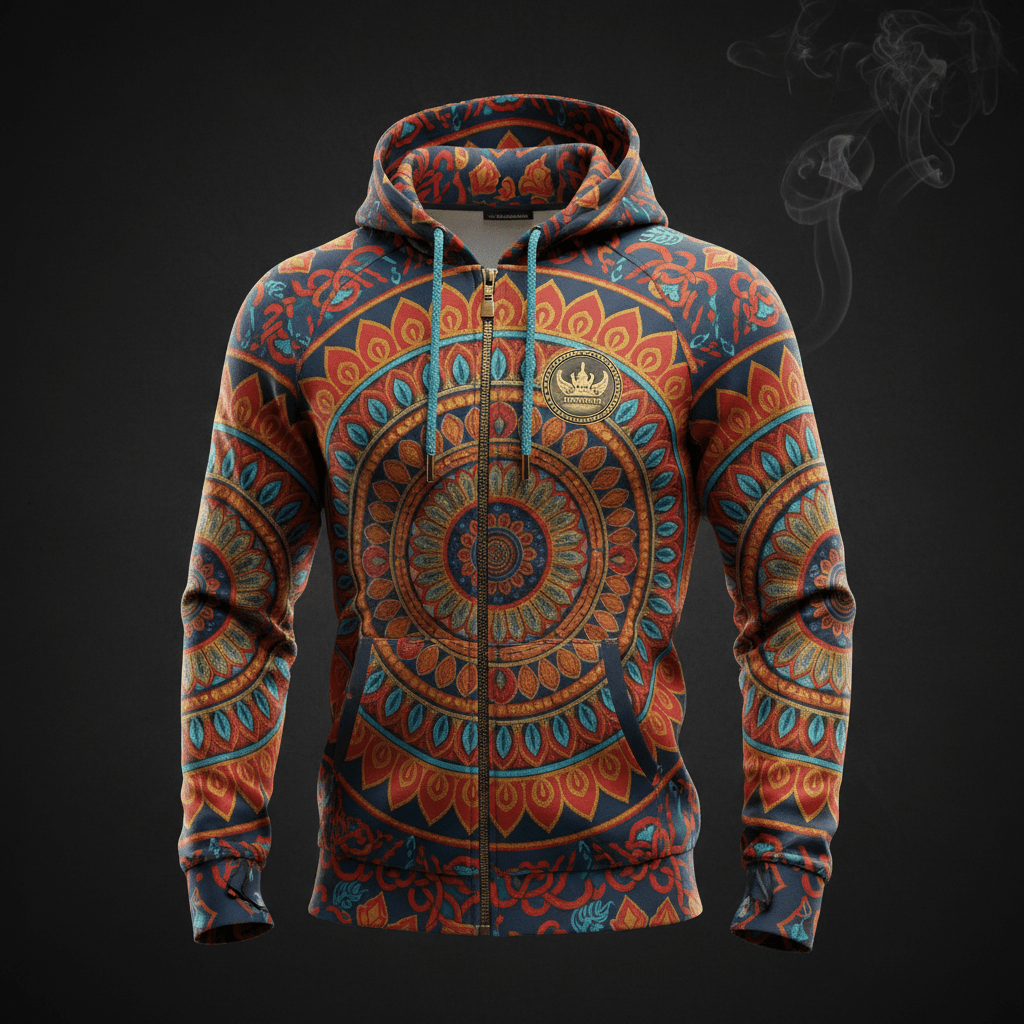 TITAN Tibetan Mandala Zip-Up Hoodie — Dharma Edition