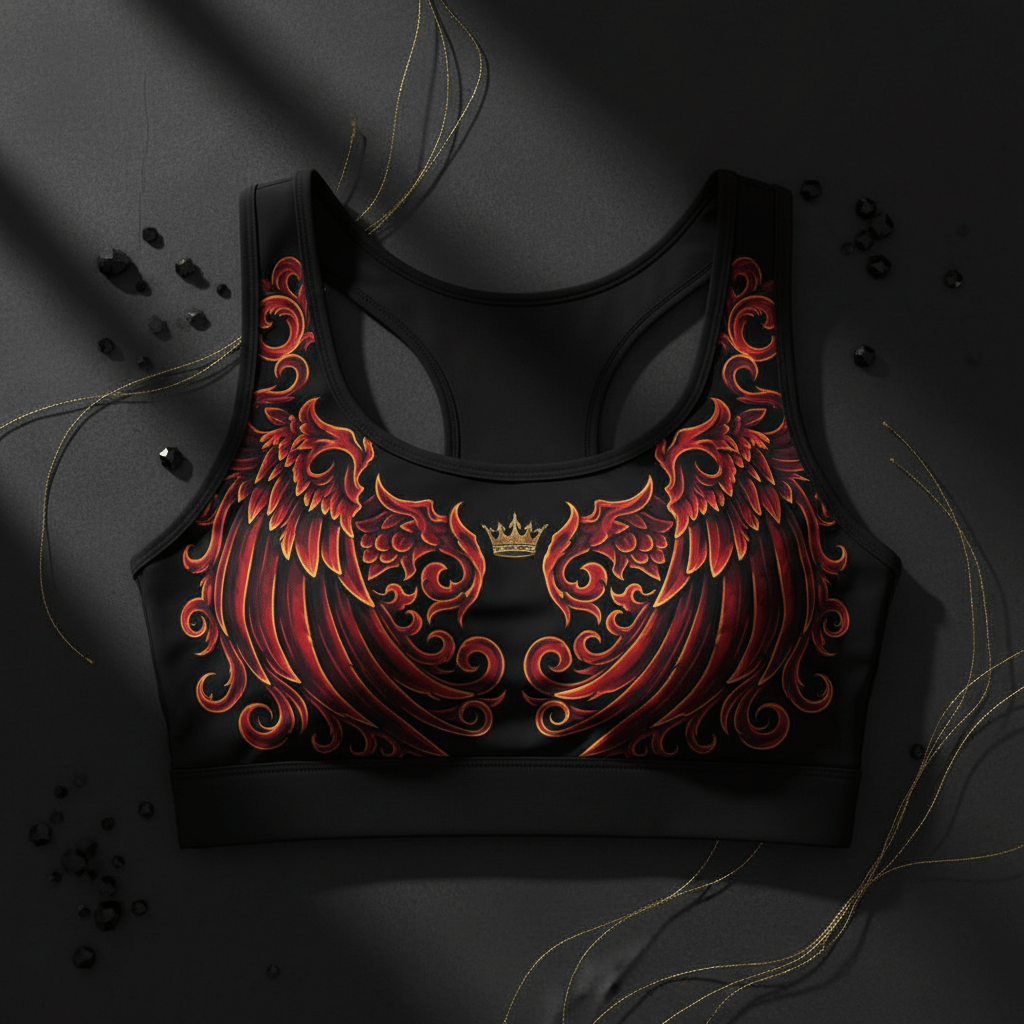 TITAN Crown Edition Women's Sports Bra — Crimson Phoenix