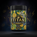 TITAN Vegan Electrolyte Powder — Lemon Lime, Crown Edition tattoo-style artwork