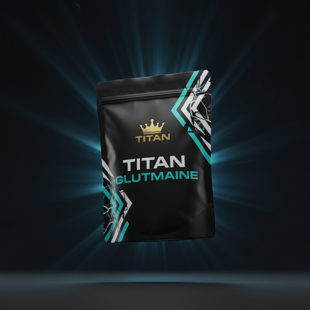 TITAN Glutamine Organic Vegan Muscle Recovery supplement pouch