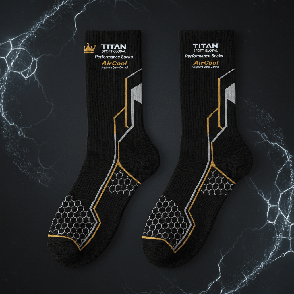 TITAN AirCool Performance Socks - Graphene Odor Control flat lay