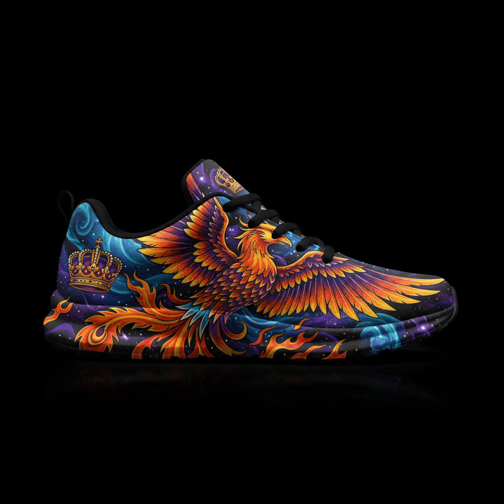 TITAN Crown Edition Color Cosmic Phoenix Men's Running Shoe Color Tattoo Art