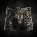 TITAN Crown Edition Men's Grey Wolf Boxer Briefs — Charcoal & Gold