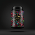 TITAN Vegan Recovery Protein — Tart Cherry, Crown Edition tattoo-style artwork