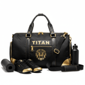 TITAN Premium Gym Duffel Bag - Black & Gold 50L Athletic Bag