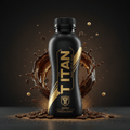 TITAN Ready-to-Drink Protein Shake - Coffee 11oz bottle premium black and gold branding