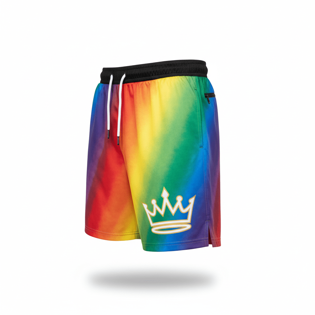 TITAN Rainbow Crown Running Shorts — Crown SWAG Edition