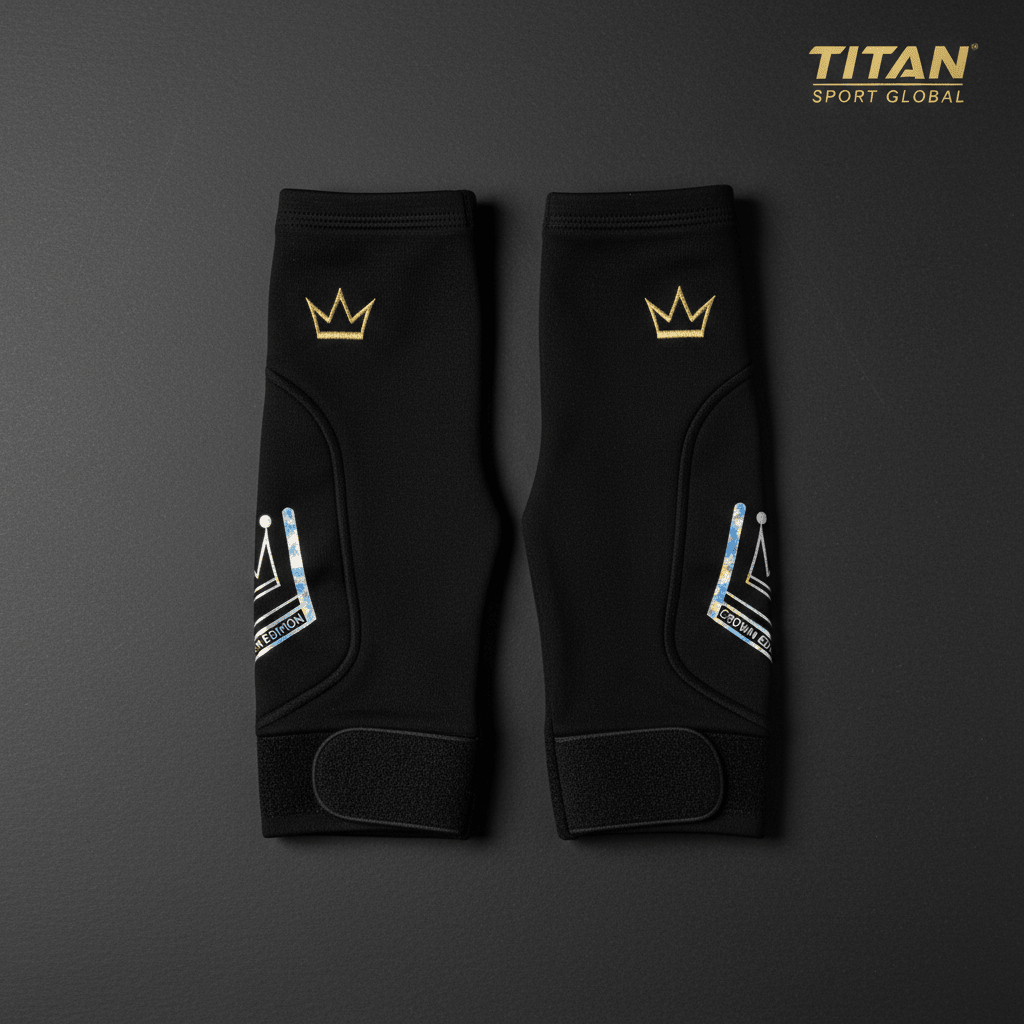 TITAN Crown Edition Cycling Arm Warmers Matte Black Gold