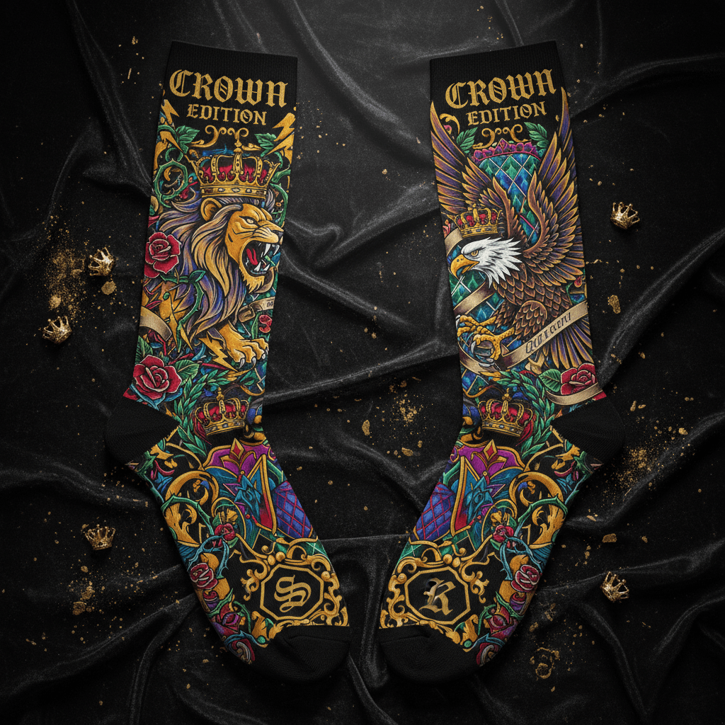 TITAN Crown Edition Tattoo Art Soccer Socks