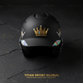 TITAN Crown Edition Baseball Batting Helmet Matte Black Gold