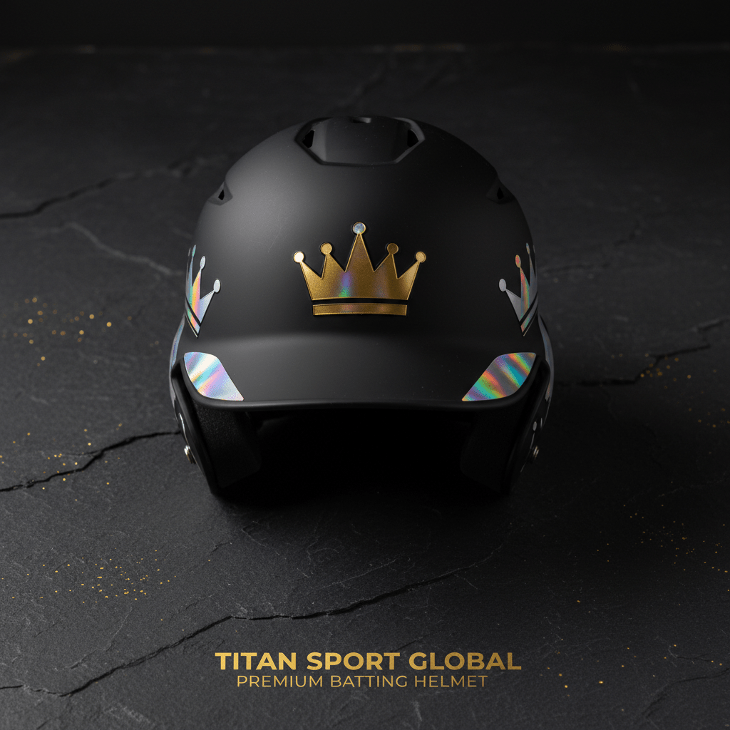 TITAN Crown Edition Baseball Batting Helmet Matte Black Gold