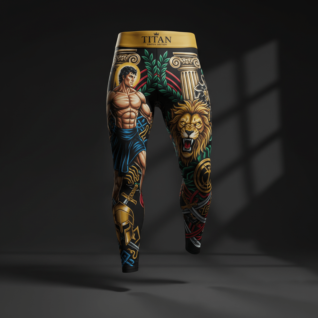 TITAN Plus Men's Hercules Strength Leggings — Spiritual Crown Edition sizes 1X–5X