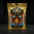 TITAN Crown Edition Wild Salmon Jerky Mango Habanero Blaze 8oz family size bag with bold tattoo artwork
