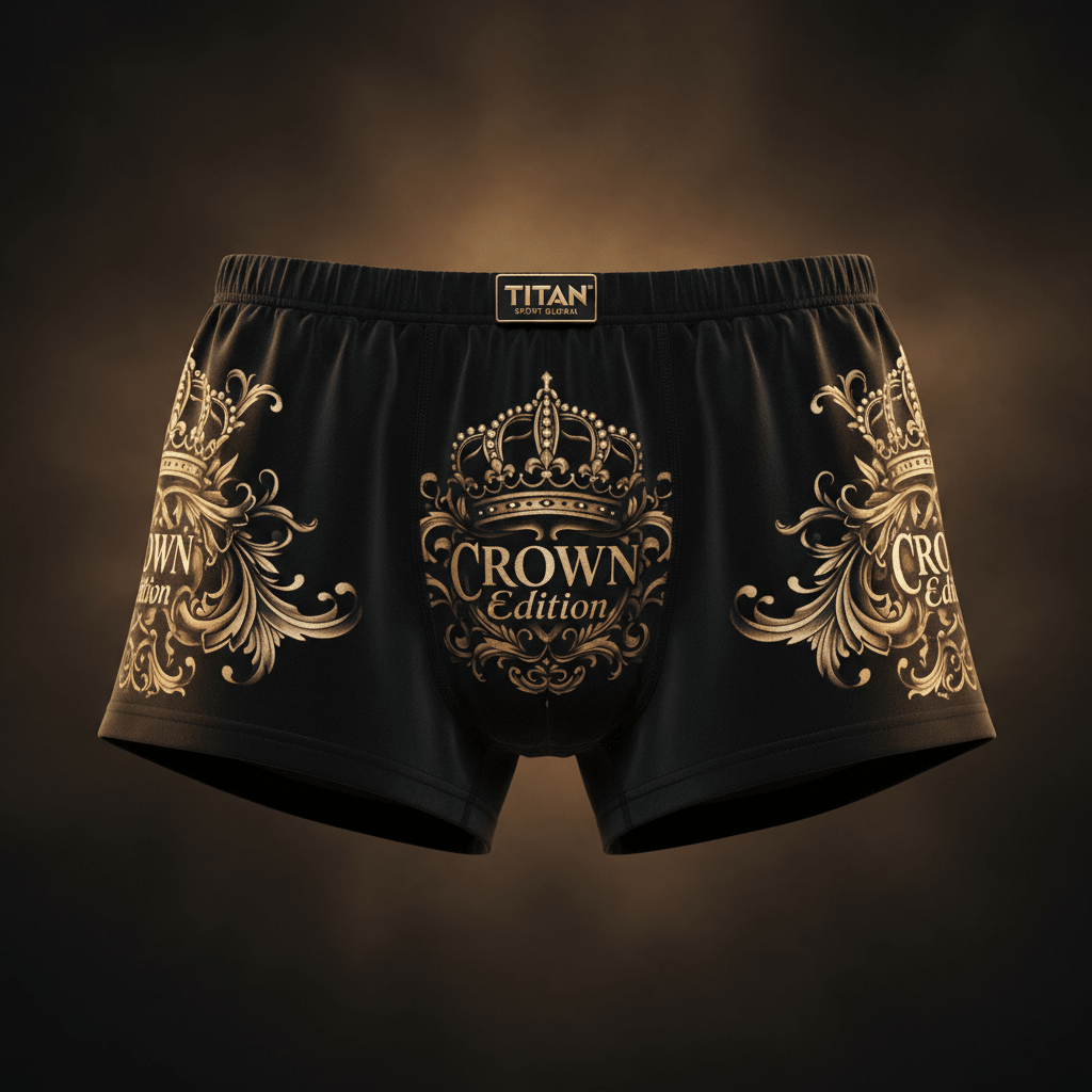 TITAN Women's Cozy Boxer Shorts Crown Edition Champagne Black