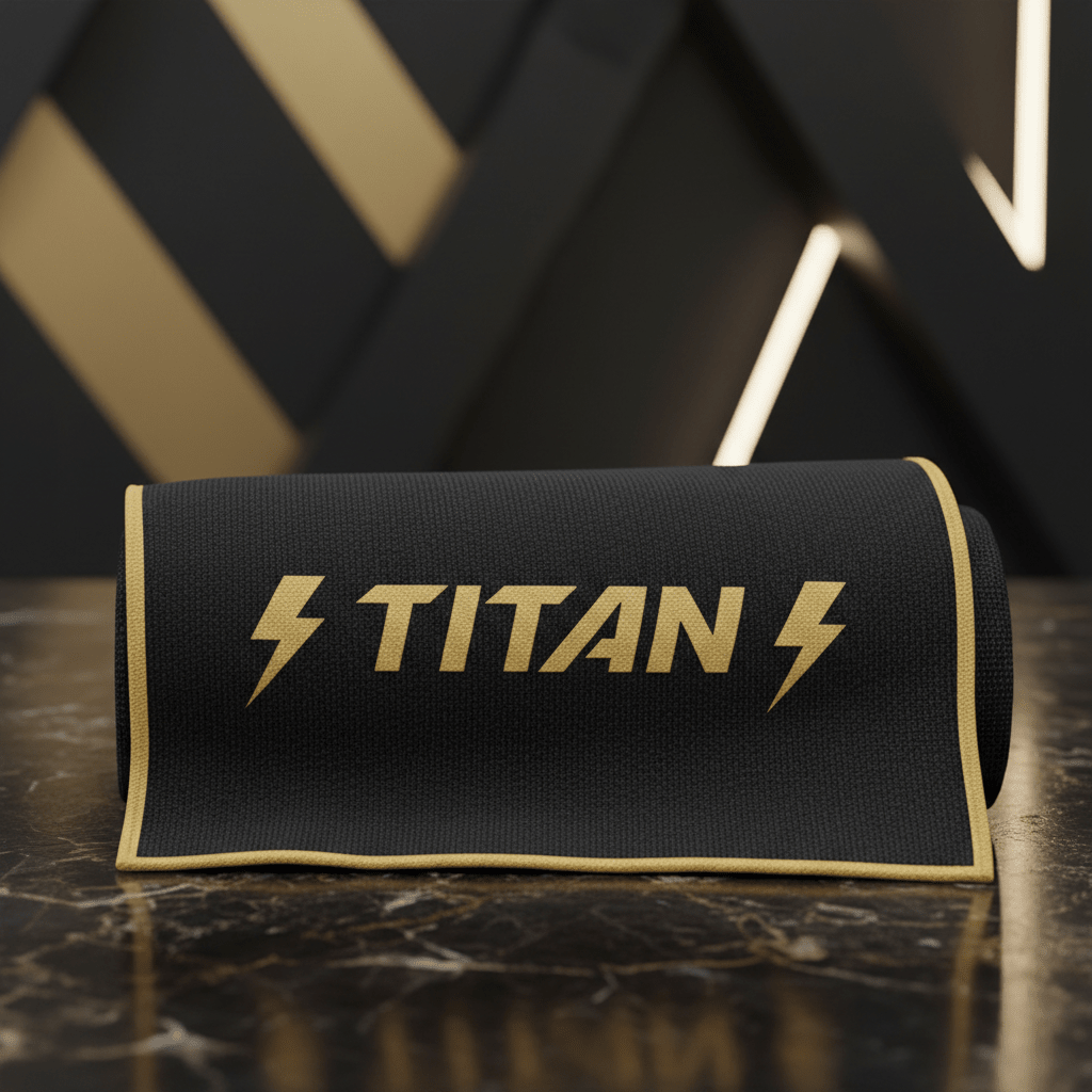 TITAN Cooling Towel - Black & Gold Microfiber Sports Towel