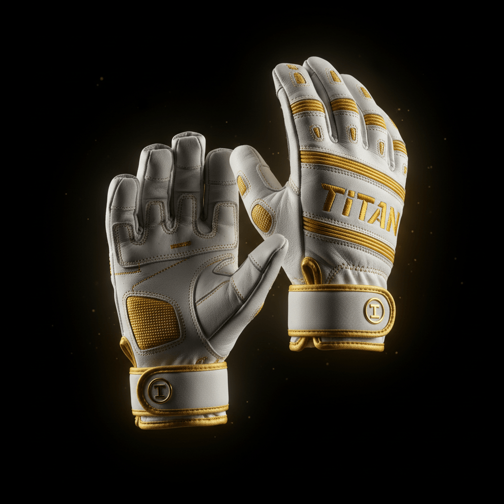 TITAN white elite lifting gloves