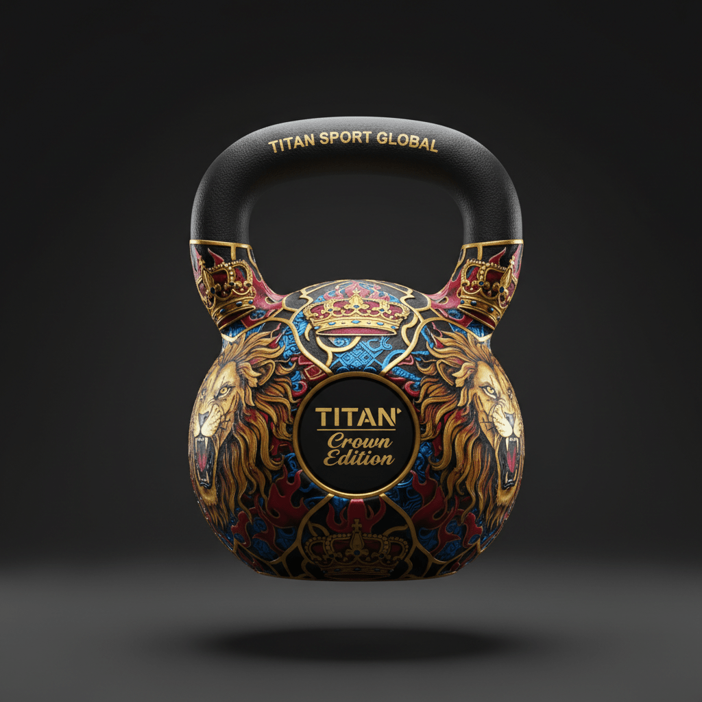 TITAN Crown Edition Lion King Kettlebell — Matte Black & Gold