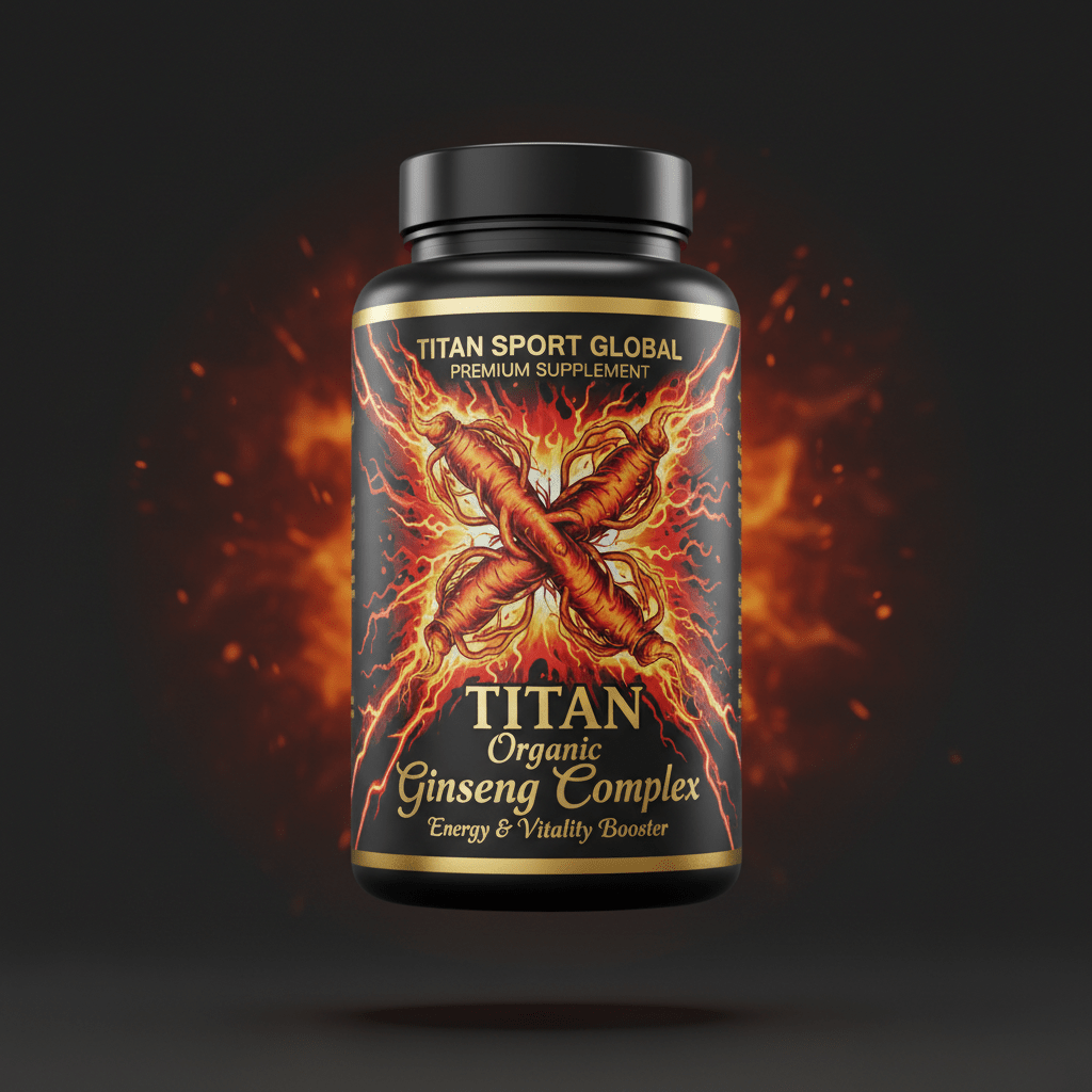 TITAN Organic Ginseng Complex - Energy & Vitality Booster supplement bottle