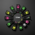 TITAN Premium Resistance Bands Set Neon Drip Crown Edition flat lay