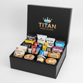 TITAN Ultimate Snack Box 30-Piece Crown Edition Sampler — luxury matte black gift box