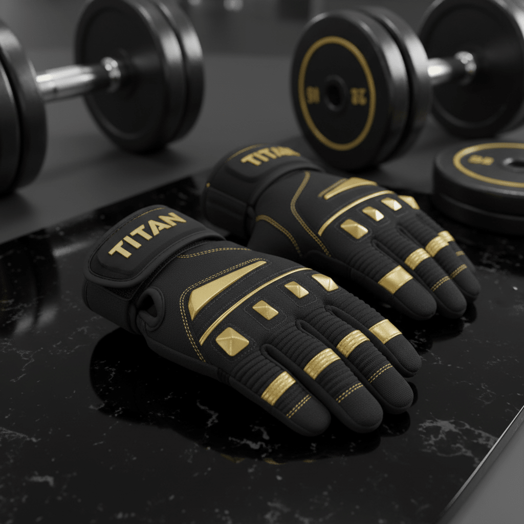 TITAN Workout Gloves - Black & Gold Weightlifting Gloves