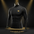 TITAN Crown Edition Rugby Compression Base Layer Matte Black Gold