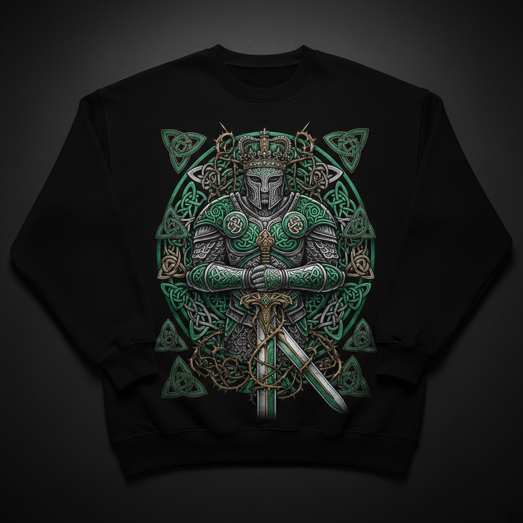 Celtic Crown Warrior Crewneck — TITAN Crown Edition ancient Celtic warrior streetwear