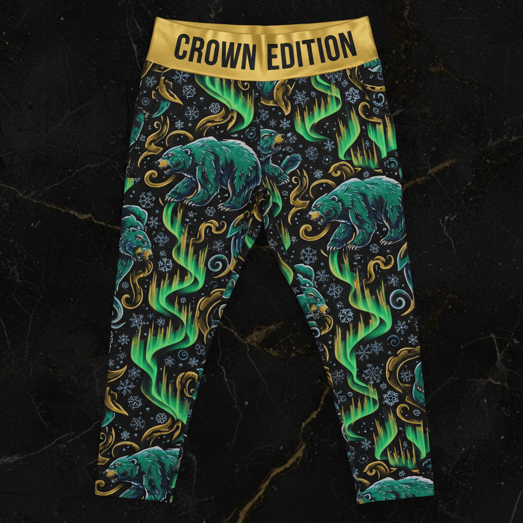 TITAN Crown Edition Tattoo Art Aurora Polar Bear Joggers Women's Athletic Bottoms