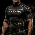 TITAN Pro Compression Shirt - Black & Gold Performance Athletic Wear