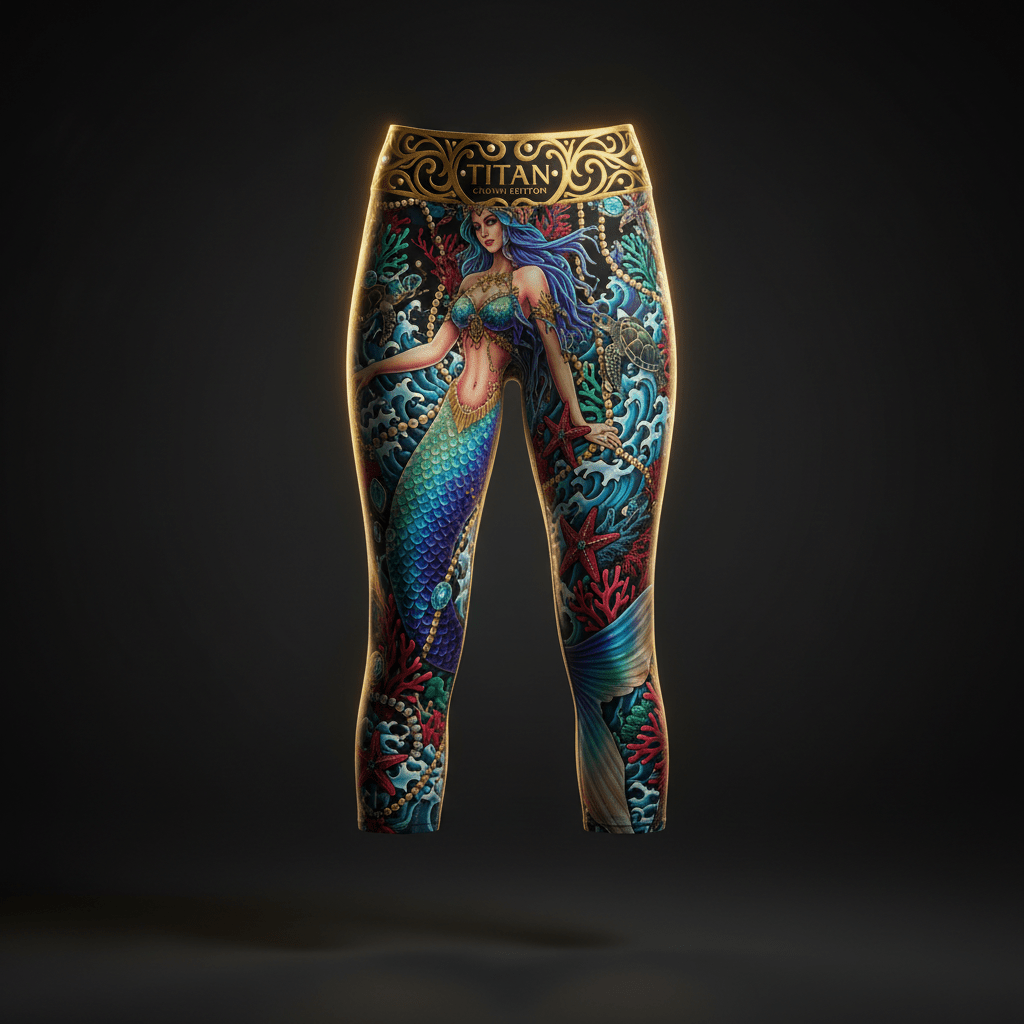 TITAN Women's Capri Leggings - Mermaid Queen Crown Edition Design