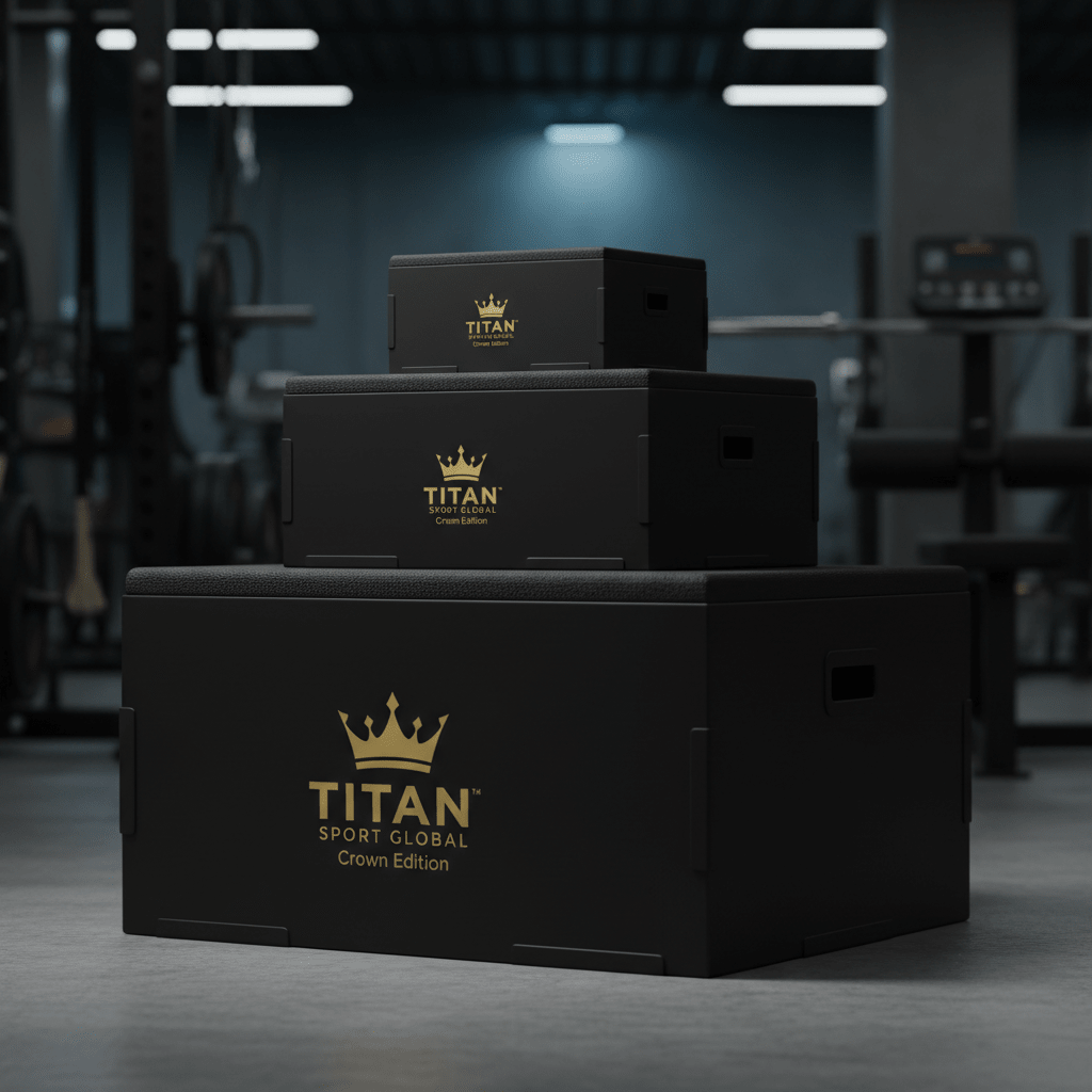 TITAN Crown Edition Plyometric Jump Box Set matte black gold