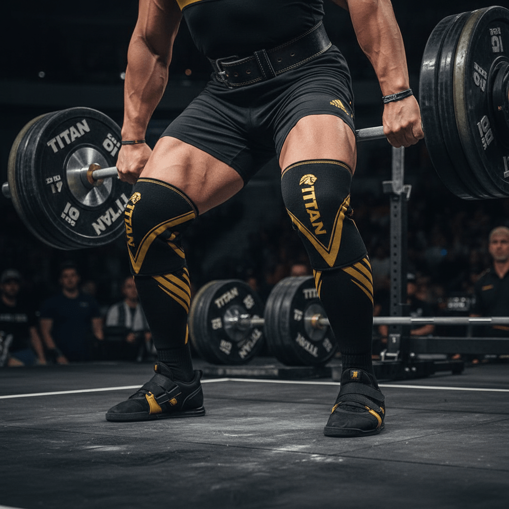 TITAN Knee Sleeves - Black & Gold 7mm Compression Support