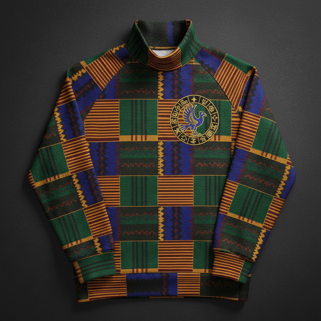 TITAN West African Kente Crewneck Turtleneck — Sankofa Edition