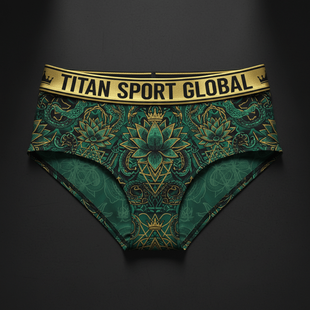 TITAN Crown Edition Women's Jade Serpent Sport Briefs — Jade Green & Gold