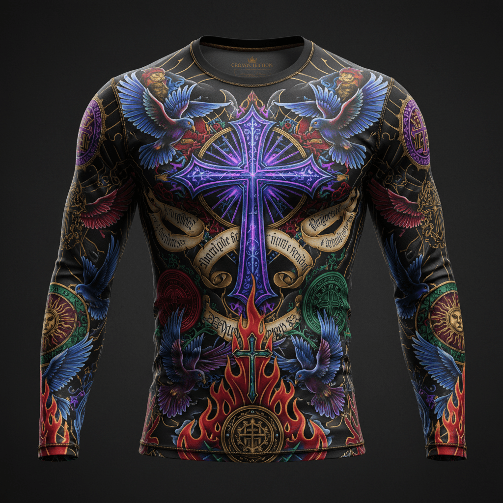 Sealed By The Spirit Men's Compression Shirt — TITAN Crown Edition tattoo artwork
