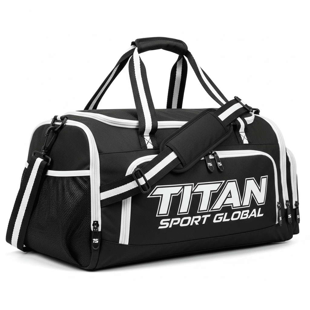 TITAN Black & White Gym Bag - Elite Athlete