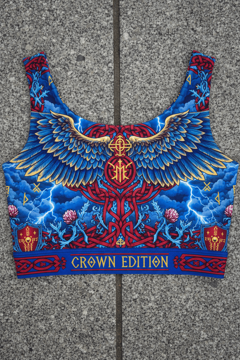 TITAN Women's Celtic Warrior Eagle Storm Crop Tee — Valkyrie Edition