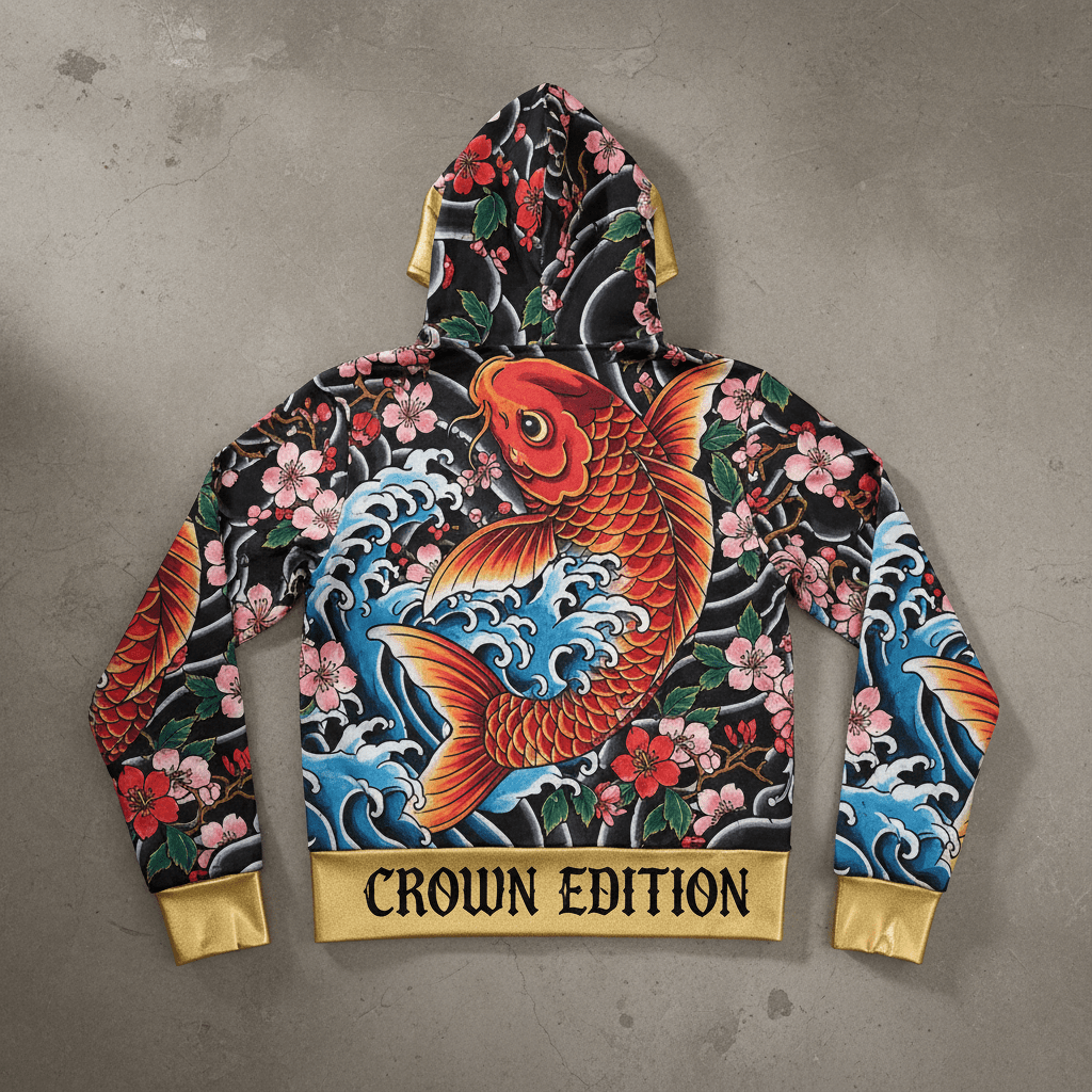 TITAN Women's Koi Blossom Wave Hoodie — Hanagoi Edition