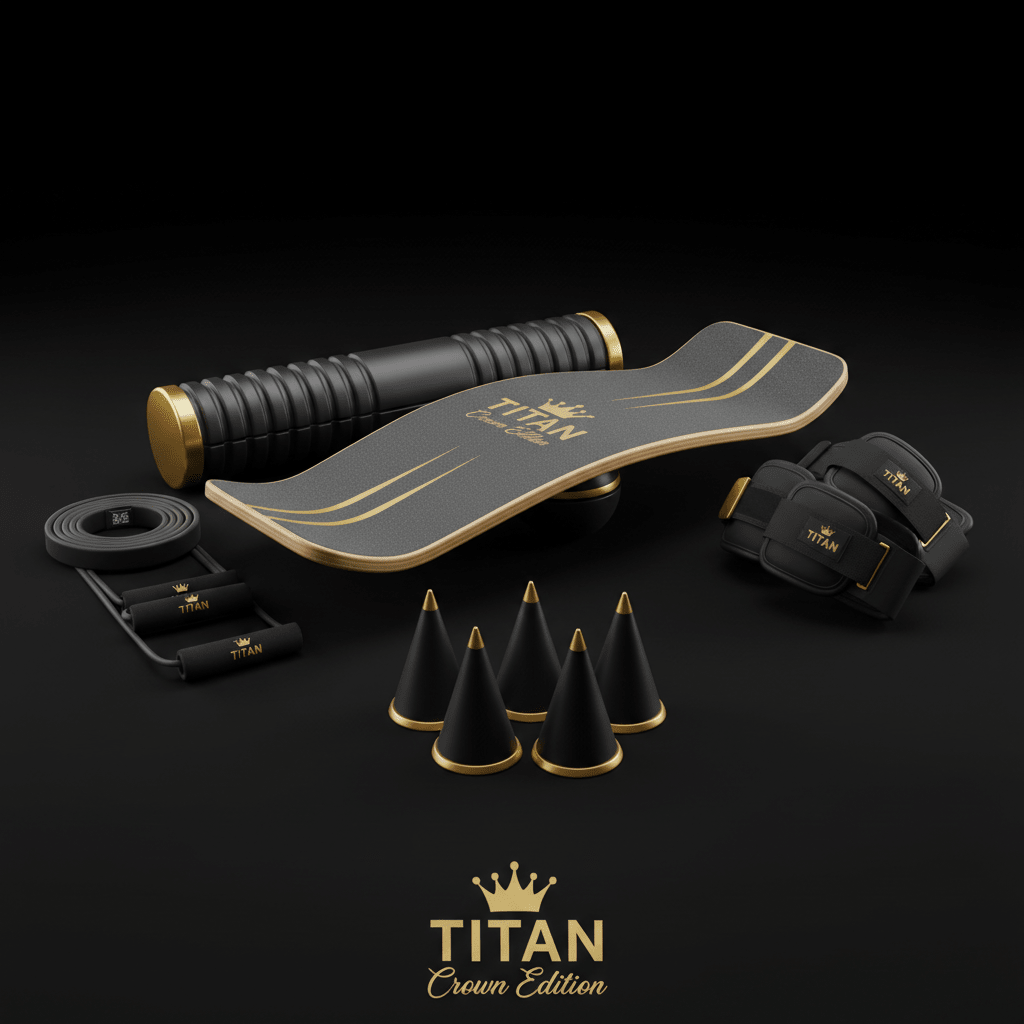 TITAN All-In-One Skateboarder's Balance & Core Home Gym Kit — Crown Edition