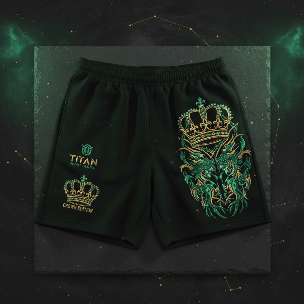 TITAN Men's Crown Edition Lounge Shorts Emerald Gold
