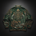TITAN Crown Edition Iron Bear Sherpa Fleece Jacket — Forest Green & Copper Gold