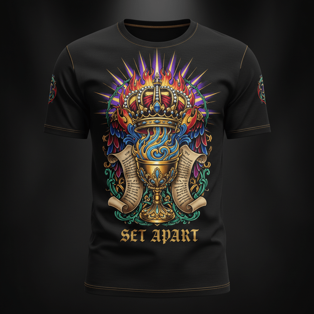 Sanctified Men's Tee — TITAN Crown Edition tattoo artwork