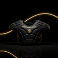 TITAN Rugby Shoulder Pads Crown Series — matte black with gold crown logo