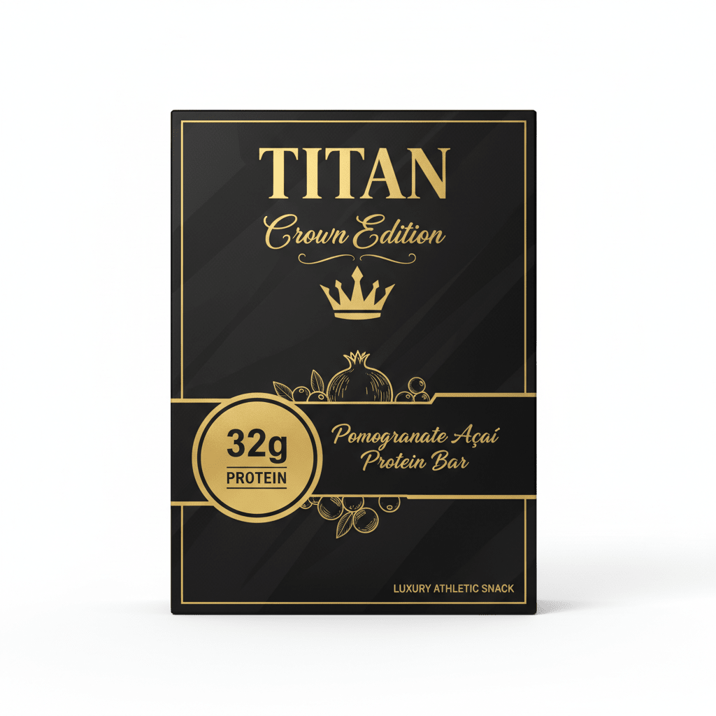 TITAN Pomegranate Açaí Protein Bar Crown Edition packaging
