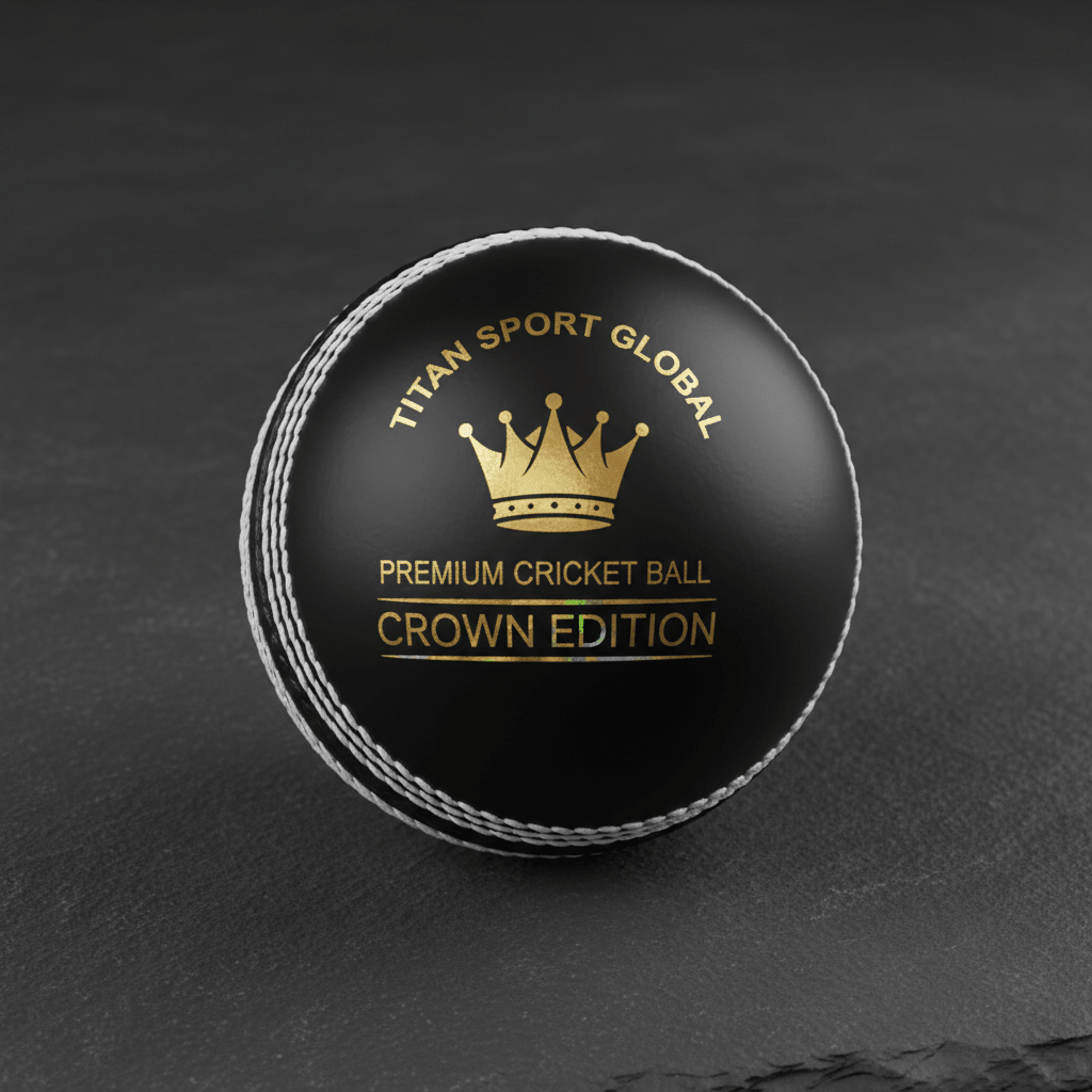 TITAN Crown Edition Cricket Ball Matte Black Gold
