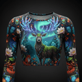TITAN Women’s Crystal Stag Enchanted Forest Long Sleeve Crop — Cernunnos Edition